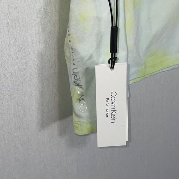 Calvin Klein Performance Cropped Tie-Dyed T-Shirt blue, green, XL - Picture 7 of 7